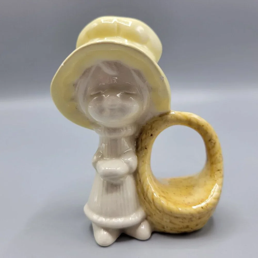 Vintage Porcelain Holly Hobbie Napkin Holders Ceramic Figurine Set Of 6 - Picture 8 of 10